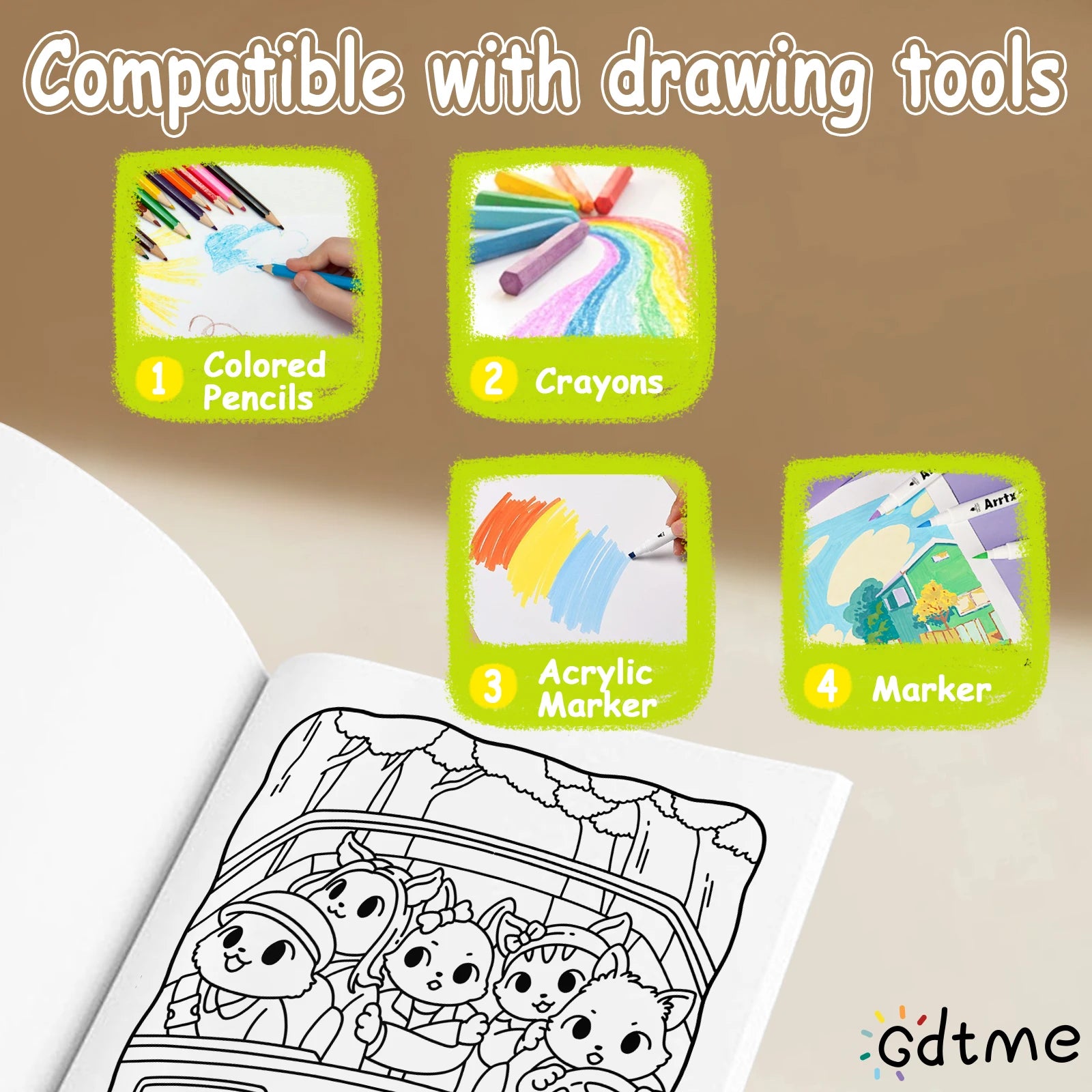 CINEMAL Coloring Book for Adults Featuring Cartoon Bold-easy Patterns for Relaxation Kids DIY Painting Drawing Books