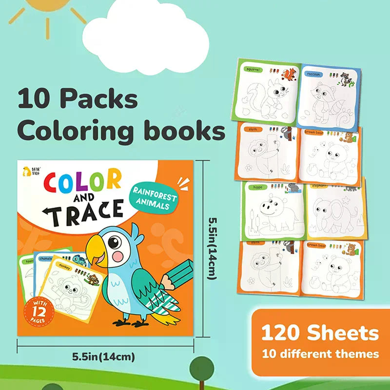 Children's Coloring Book For 3-6 Years Old, Suitable For Boys/girls In Early Childhood Education Coloring Book (Set Of 10 Books)