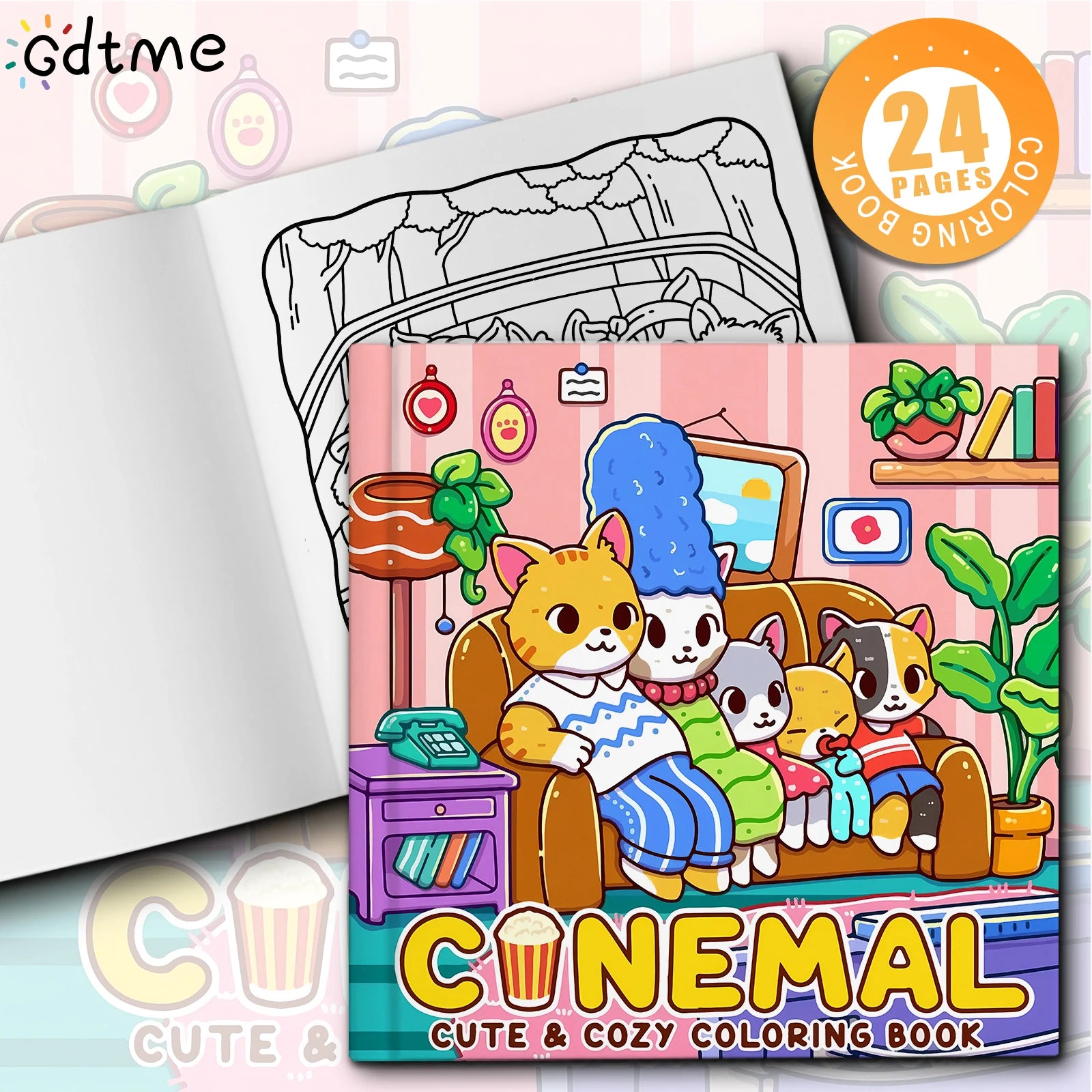 CINEMAL Coloring Book for Adults Featuring Cartoon Bold-easy Patterns for Relaxation Kids DIY Painting Drawing Books